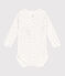 Body incrociati a maniche lunghe in cotone neonato blu MARSHMALLOW/bianco GOMME