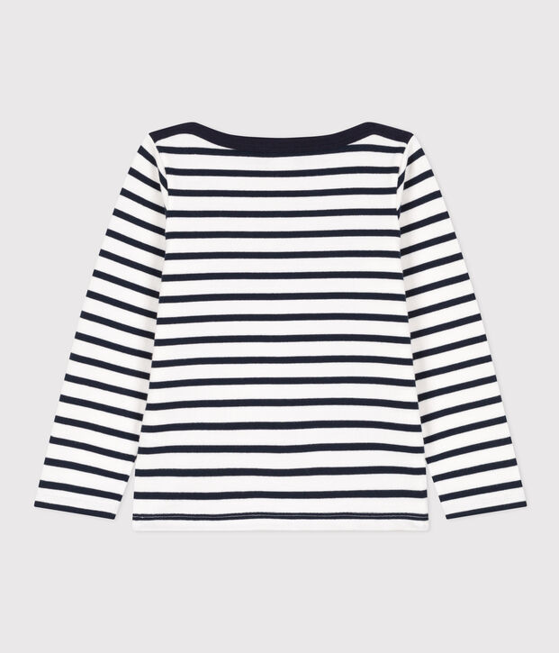 Marini&egrave;re bambina/bambino in cotone biologico bianco/blu