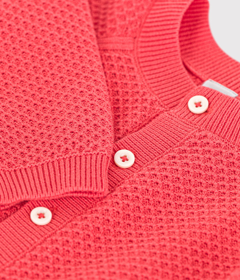 Cardigan in maglia di cotone per neonati arancione