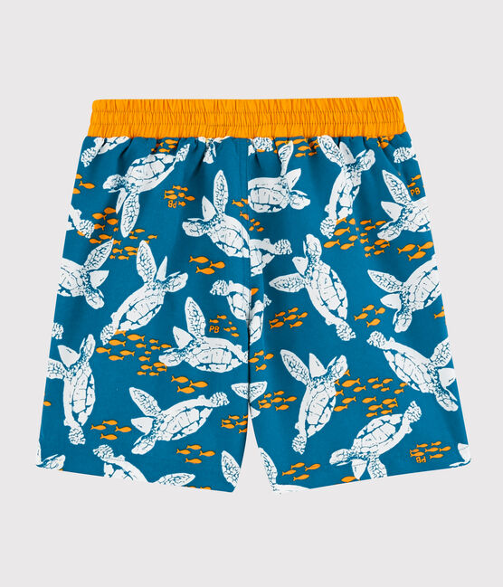 Shorts da mare riciclati bambino blu MYKONOS/ecru MULTICO