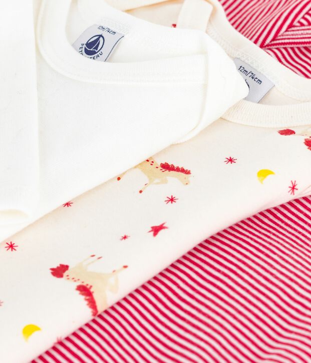 Set di body a maniche lunghe in cotone con stampa neonato multicolore