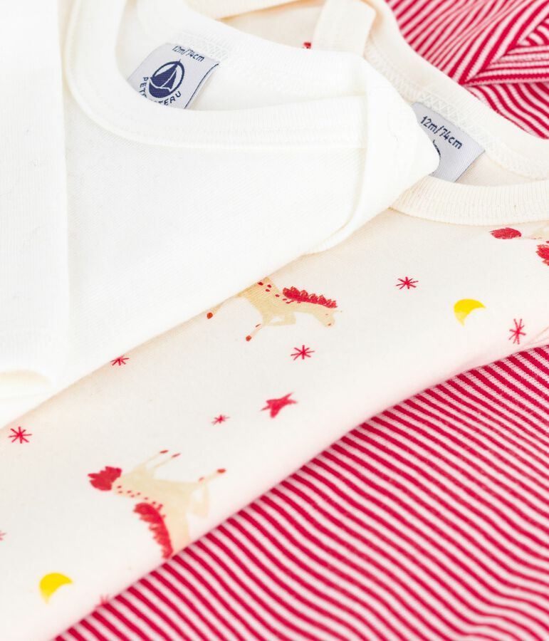 Set di body a maniche lunghe in cotone con stampa neonato multicolore