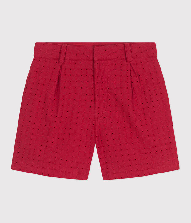 Shorts in cotone bambina rosso
