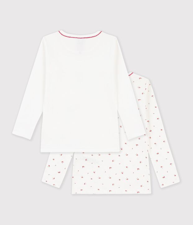 Set di T-shirt a maniche lunghe in cotone fantasia bambina multicolore