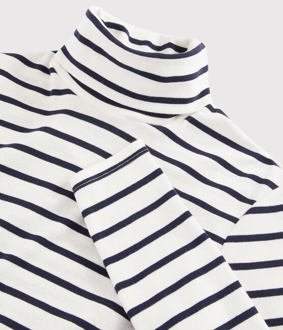 Dolcevita iconico in cotone a righe Donna bianco MARSHMALLOW/blu SMOKING