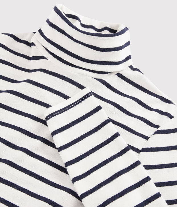 Dolcevita iconico in cotone a righe Donna bianco/blu