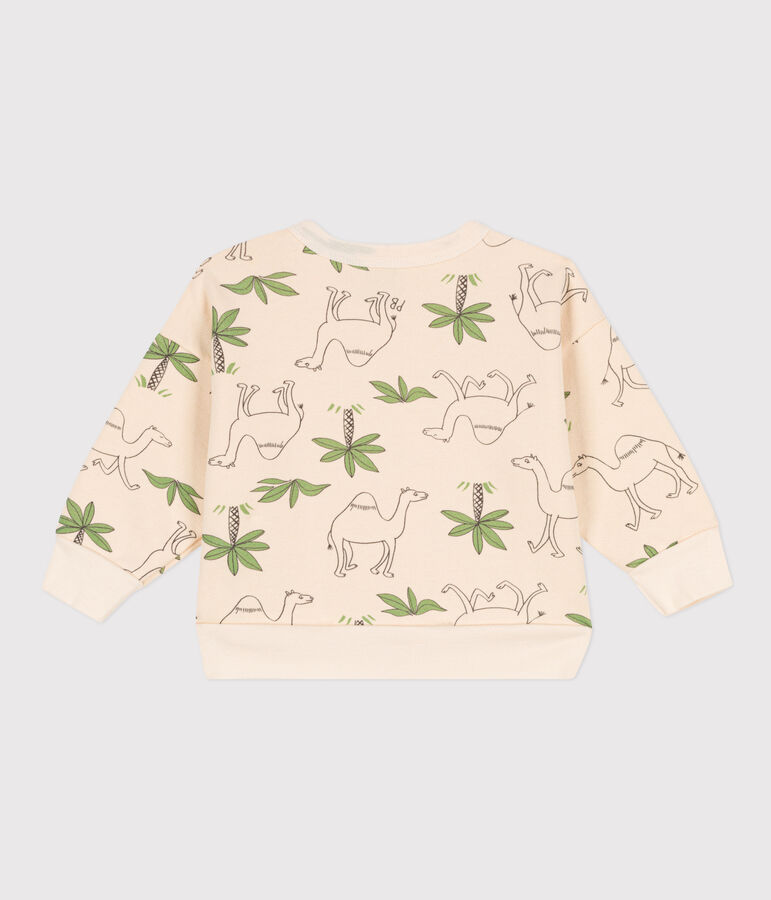 Felpa beb&egrave; in molleton stampato ecru/multicolore