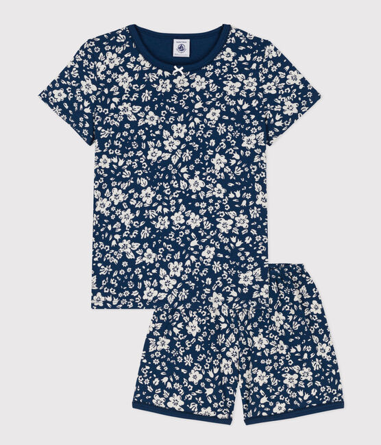 Pigiama corto a fiori in cotone bambina INCOGNITO/ MARSHMALLOW