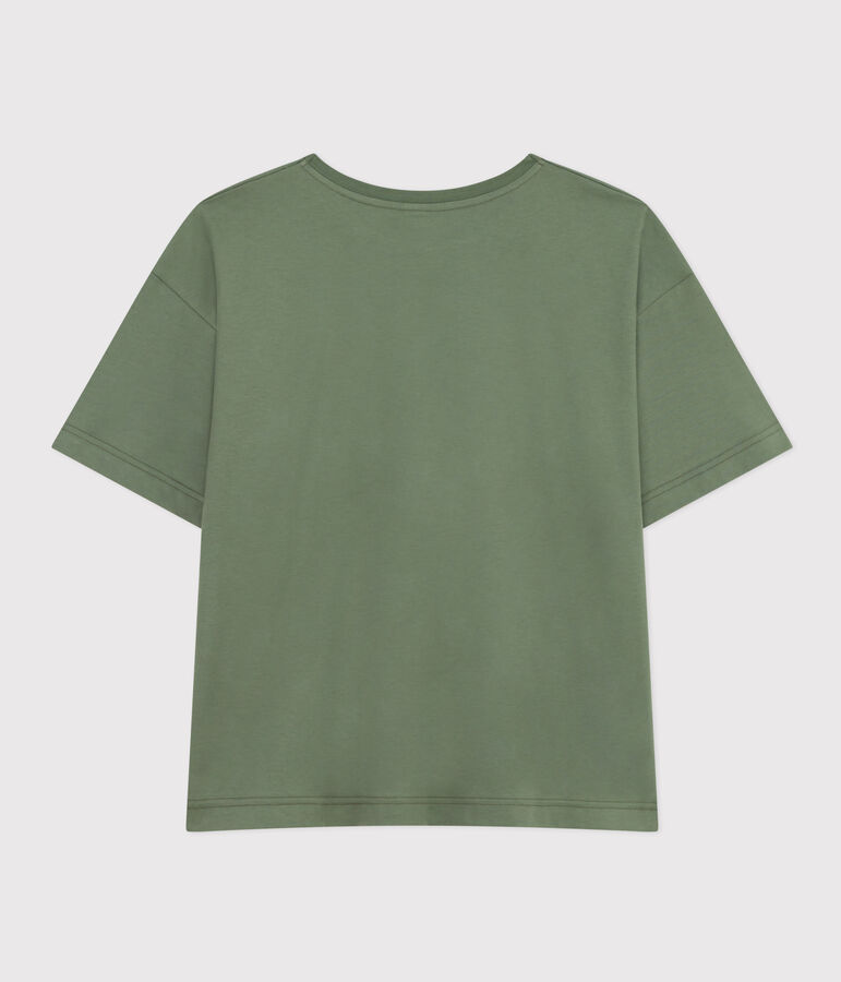 T-shirt LE BOXY in cotone donna verde CROCO