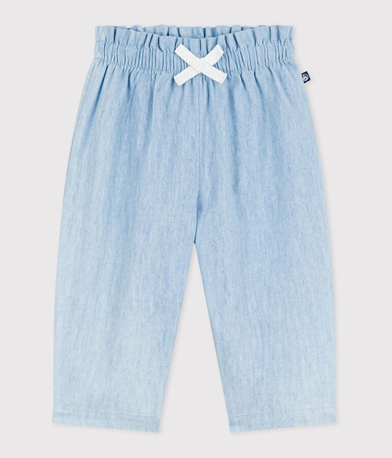 Pantaloni in chambray neonata blu