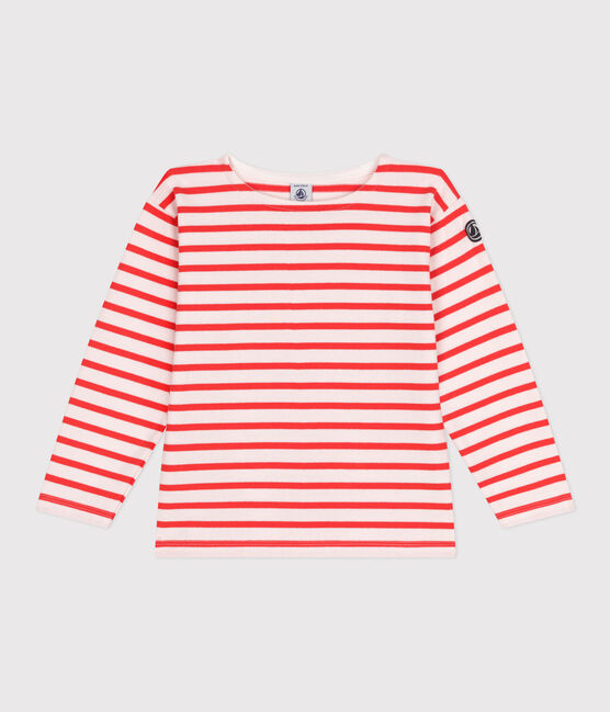 Maglia a righe a maniche lunghe in cotone unisex rosa FLEUR/ SPICY