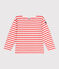 Maglia a righe a maniche lunghe in cotone unisex rosa FLEUR/ SPICY
