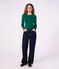 T-shirt a maniche lunghe in cotone con punto cocotte donna TREE