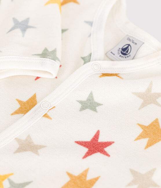 Pigiama in velluto con stampa a stelle neonato bianco MARSHMALLOW/bianco MULTICO