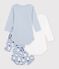 Set di body a maniche lunghe in cotone con pupazzi di neve stampati neonato multicolore