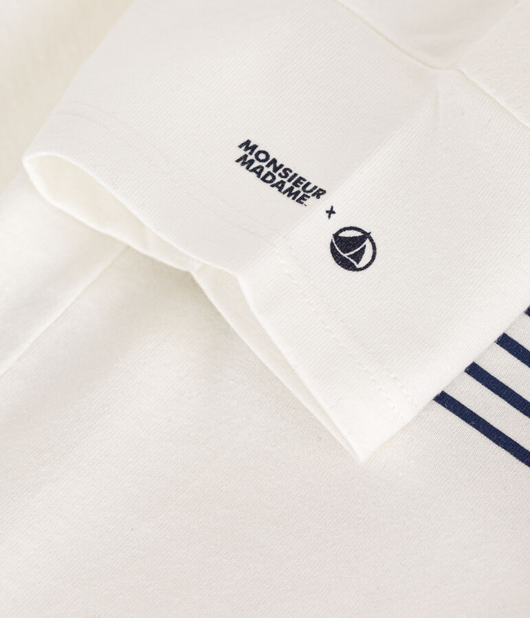 T-shirt Monsieur Madame in cotone neonato bianco