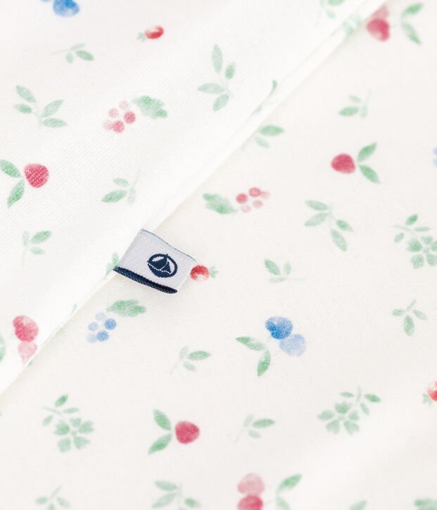 Bodyjama senza piedini in cotone con frutti neonato bianco/multicolore