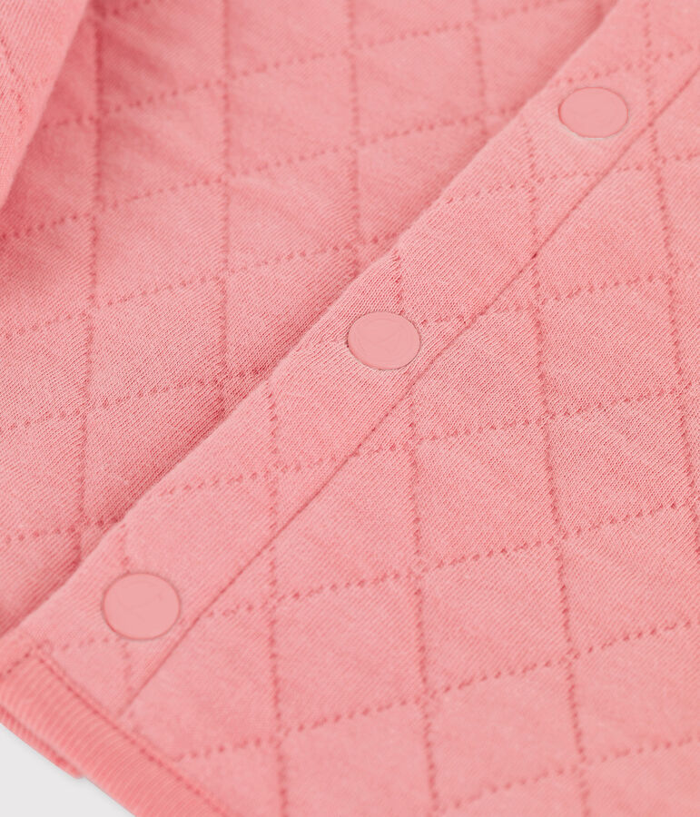 Cardigan beb&egrave; in tubique trapuntato rosa