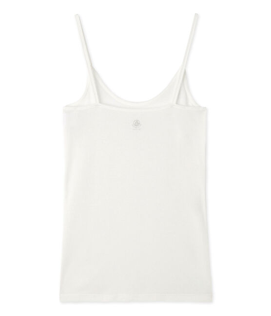 Camicia a bretelle donna in cotone leggero bianco Lait