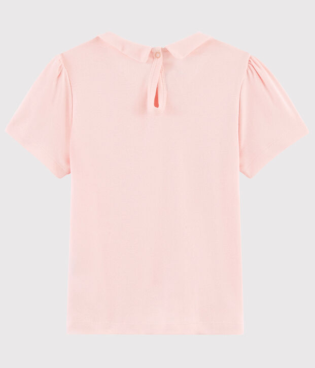 T-shirt a maniche corte in cotone bambina rosa