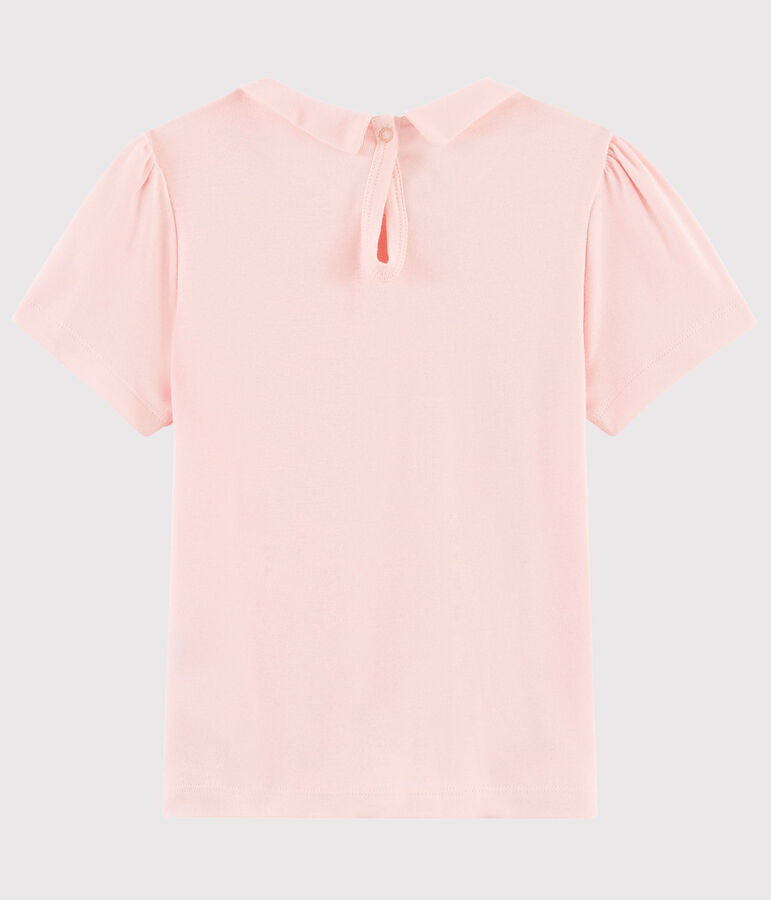 T-shirt a maniche corte in cotone bambina rosa MINOIS