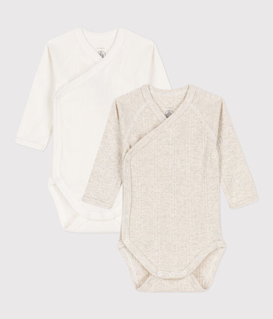 Confezione da 2 body incrociati a maniche lunghe in cotone variante 1