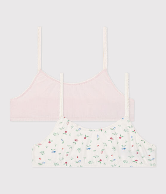 Set di 2 brassière in cotone ed elastan con frutti stampati bambina variante 1