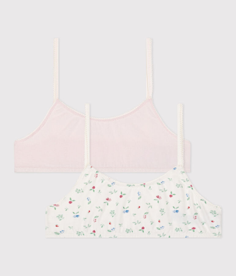 Set di 2 brassi&egrave;re in cotone ed elastan con frutti stampati bambina variante 1