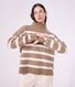 Pullover dolcevita in misto lana e cotone a righe donna