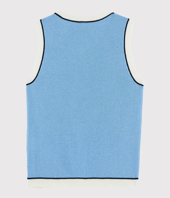 Pull senza maniche in cotone jersey bambino grigio POUSSIERE CHINE