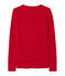 T-shirt donna a maniche lunghe con scollo a V rosso Mars