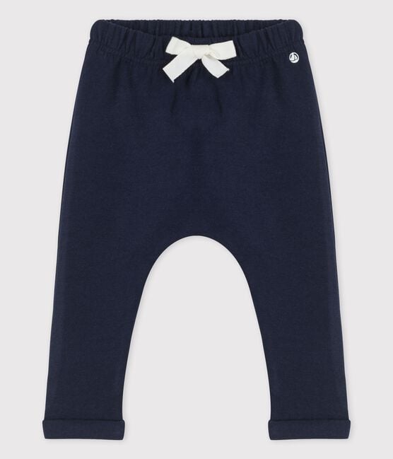 Pantaloni a righe in jersey spesso per bebè blu SMOKING