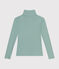 T-shirt L'Iconique donna in costa 2x2 con collo a lupetto verde PAUL