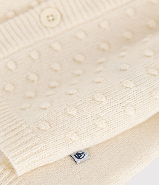 Cardigan in tricot di lana e nylon riciclato bebè  ecru AVALANCHE