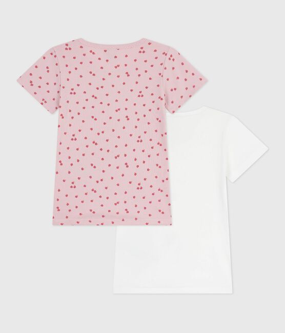 Set di T-shirt a maniche corte in cotone con mele stampate bambina variante 1