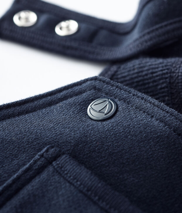 Salopette in felpa beb&egrave;. blu