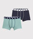 Confezione da 2 boxer ragazzo in cotone biologico e elastan