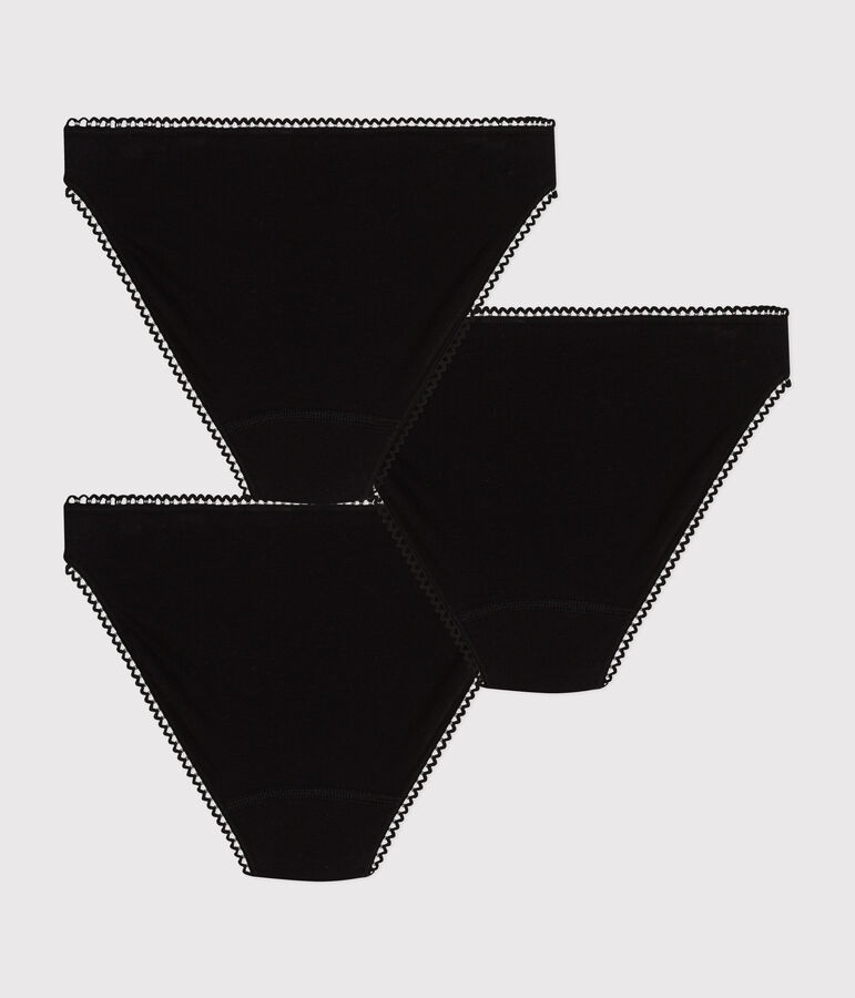 Confezione da 3 slip a tinta unita in cotone ed elastan donna variante 2