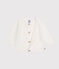 Cardigan bebè in tricot di cotone traforato bianco MARSHMALLOW