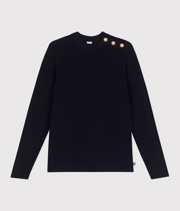 Pullover marinaro in cotone tinta unita donna SMOKING