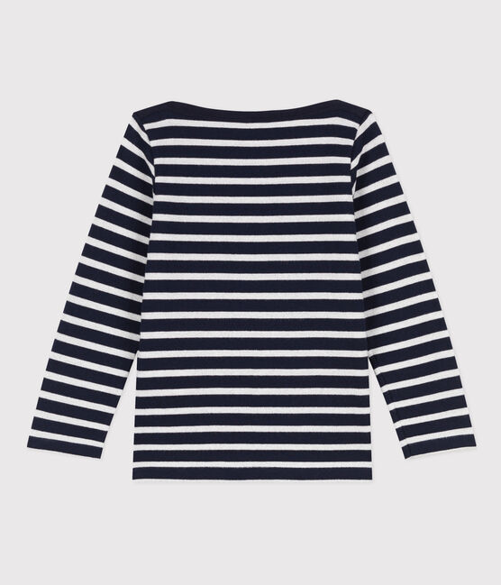Marinière iconica bambina in cotone blu SMOKING/ ARGENT