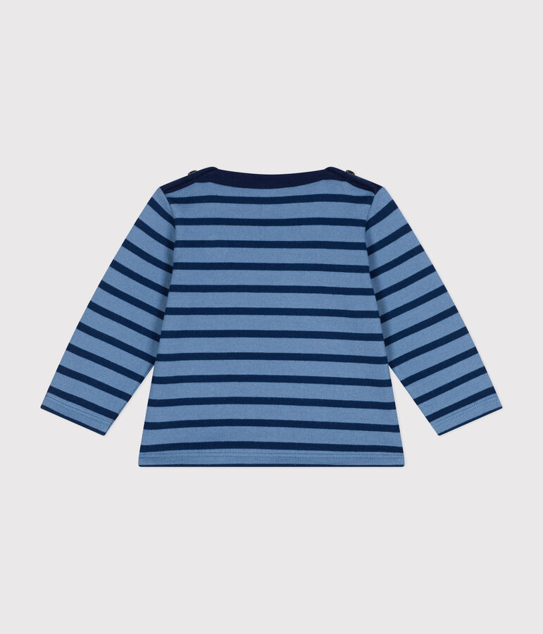 Maglia a righe in cotone spesso neonato blu/blu