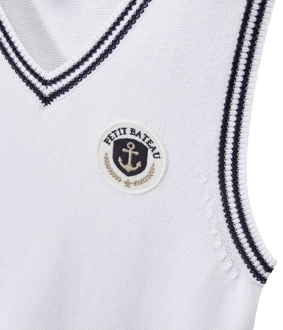 Pull bambino senza maniche con logo bianco MARSHMALLOW