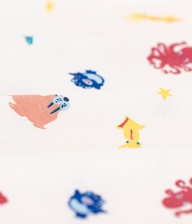 Camicia da notte bambina in cotone fosforescente bianco/multicolore