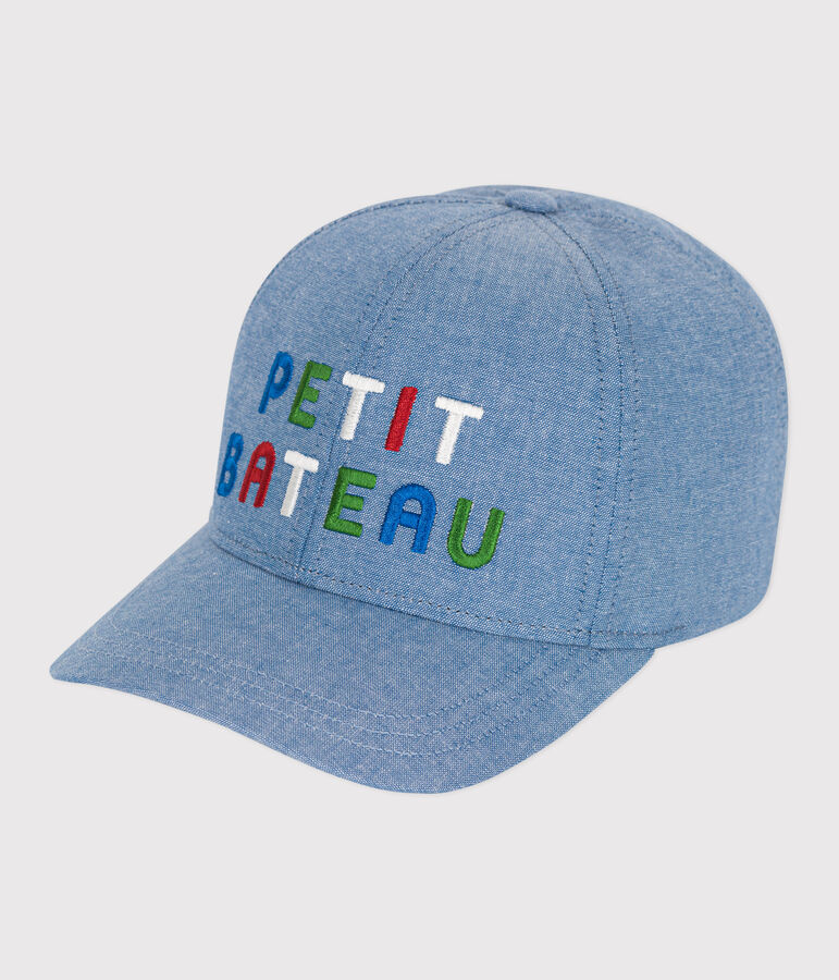 Berretto Petit Bateau in denim chiaro bambino blu