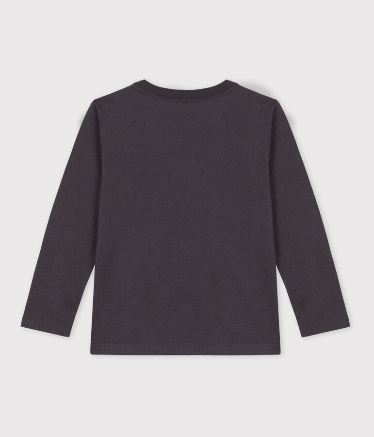 T-shirt bambino a maniche lunghe in cotone grigio