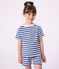 T-shirt a maniche corte in cotone a righe bambino blu/bianco