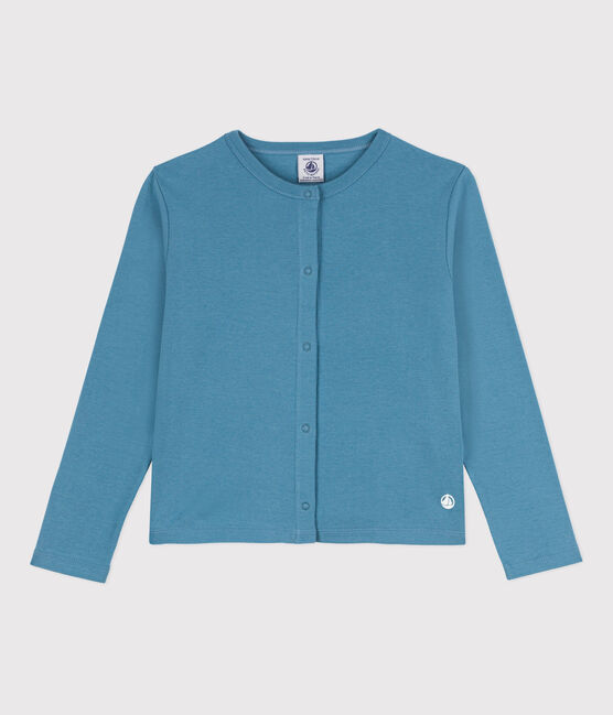 Cardigan in cotone bambina blu LAVIS