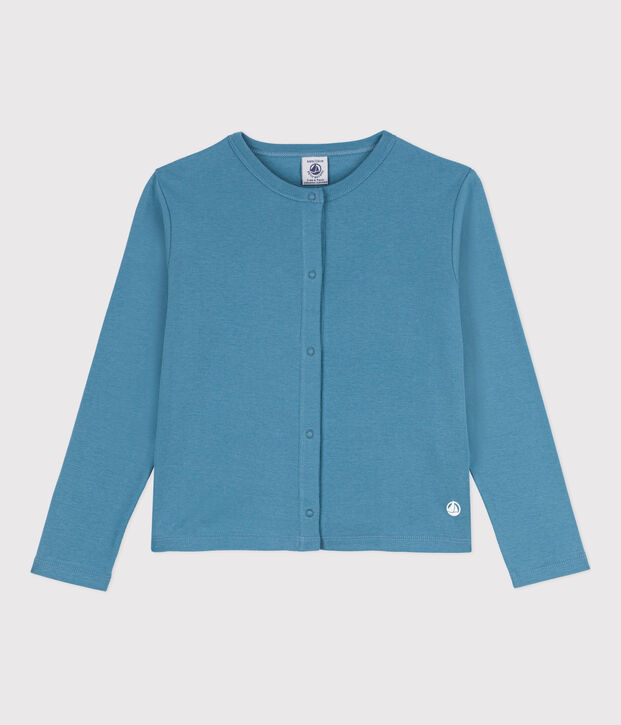 Cardigan in cotone bambina blu