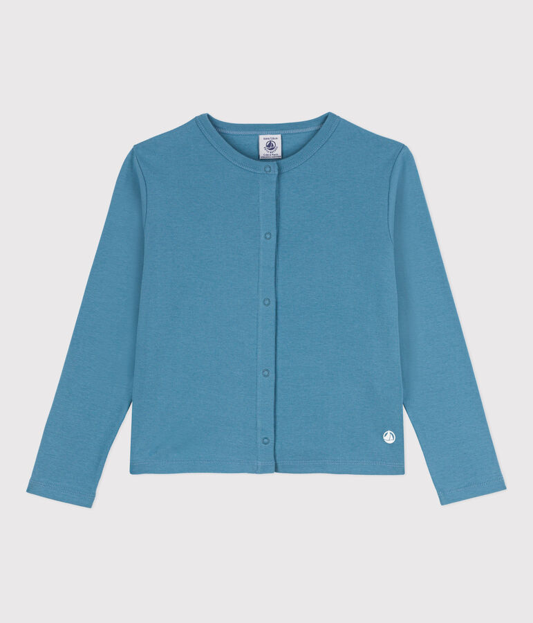 Cardigan in cotone bambina blu